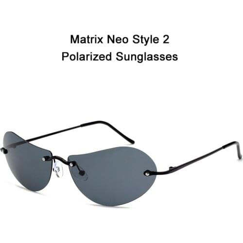 2021 Fashion Cool The Matrix Neo Style Polarized Sunglasses Ultralight Rimless Men Driving Brand Design Sun Glasses Ocul