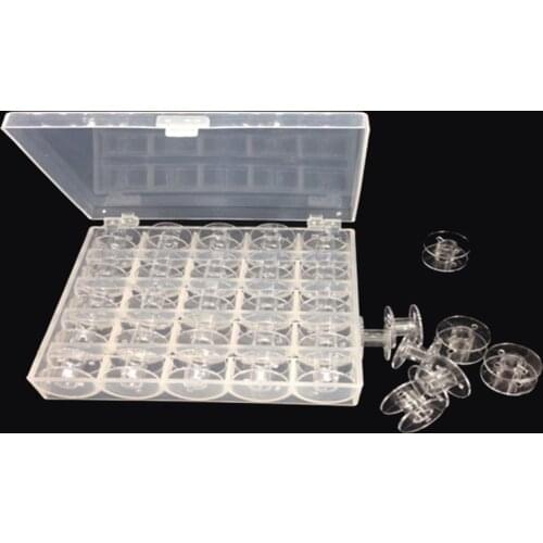 25pcs/box Sewing Machine Bobbins Metal Household Coil Clothes SupplIies Spools Silver Multifunction Thread Core