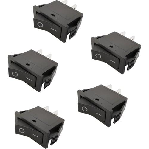 5Pcs/Lot KCD3 Rocker Switch Connector 250V 16A/20A 125V 2Pin ON/Off 2Position Black Boat Push Button Power Electric Micro Switch