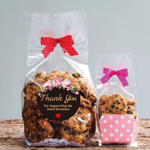 5000piece wholesale 1 inch black sealing stickers Thank you for supporting my small business packing bag Round DIY 25MM