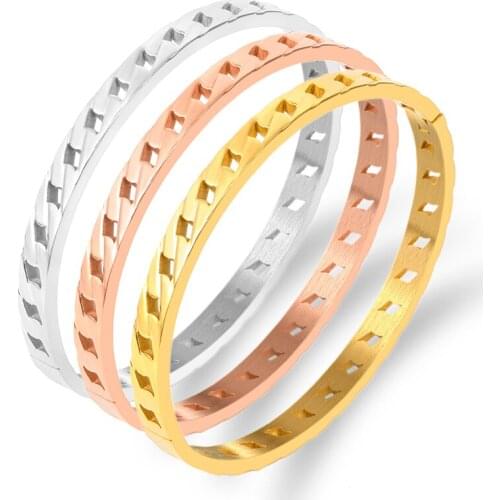 Hollow Chain Link Bracelets & Bangles For Women Men Retro Simple Open Charm Cuff Bangle Gold Silver Fashion Jewelry Lover Gift