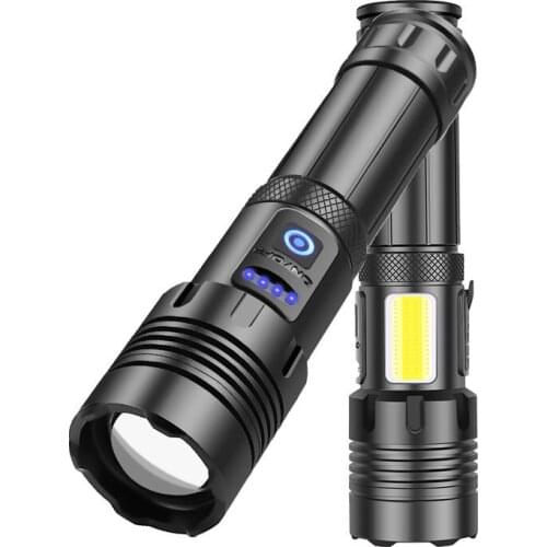 Led Flashlight Xhp70+Cob red and white bright flashlight USB Rechargeable Waterproof Zoomable Use 18650 Battery Powerful Torch