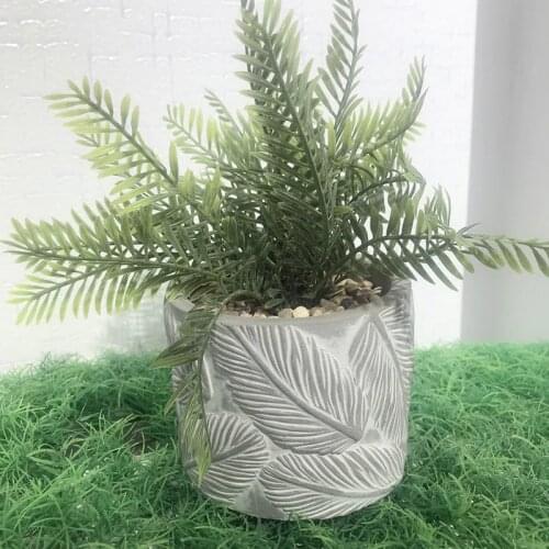 Cement Cactus Planter Mould 3D Round Leaf Flower Pot Stone Concrete Molds for Flowerpot Making