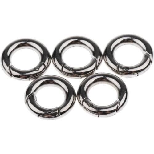 5pcs Round Carabiners Camping Spring Buckle Snap Clip Hook Keychain 15mm-49mm