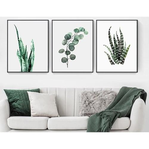 Picture for Living Room Home Decor Cactus Decoration Watercolor Plant Leaves Poster Print Wall Art Canvas Painting Nordic Style