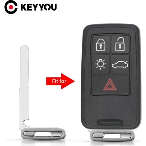 KEYYOU 10x Key Blade For Volvo XC60 XC90 S80 S60 S40 V50 V40 Car Key Cover Case Emergency Blank Blade For Volvo Accessories
