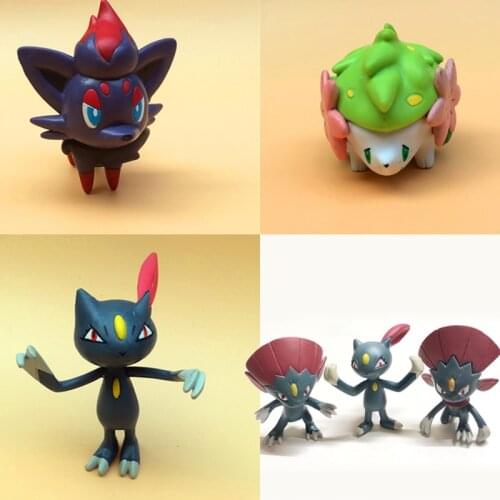 TAKARA TOMY Pokemon Figure Collections Pocket Monster Dolls Sneasel Zorua Shaymin Action Figure Collections