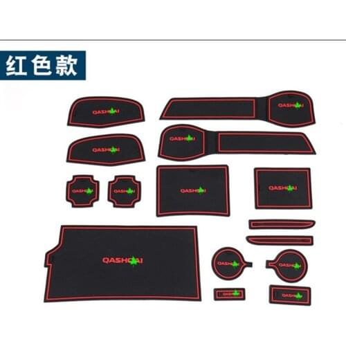 Mats Interior Cup Cushion Car-Styling For QASHQAI j11 2016 2017 Anti Slip Car Door Slot Rubber Latex Groove car accessories