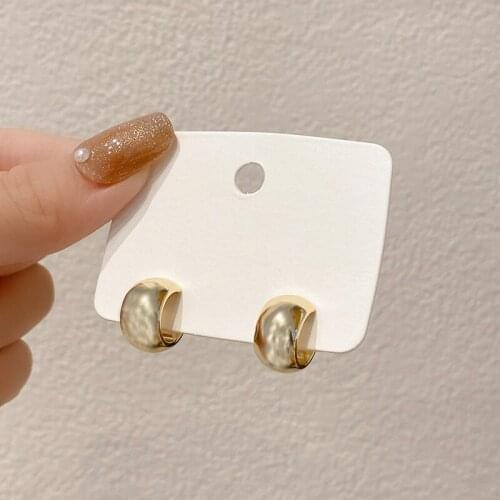 Small Circle Round Metal Earrings C Shape Charm Fashion Jewelry For Women Girls Accessories Brincos Pendant Wholesale S925 Pin