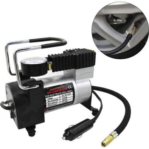 Mini Compressor DC 12V Car Electric Inflator Pump Single-cylinder Auto Tire Air Compressor with Tyre Pressure Monitor Wholesale