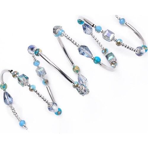 Fashion Charm Women Bracelet Multi-style Natural Turquoise Faceted Shiny Crystal Winding Bangle Multi-layer Multi-circle Gift