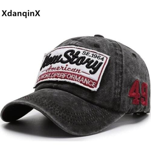 New Patch Letter Embroidery Baseball Caps For Men Women Washed Cotton Casual Sports Cap Snapback Cap Adjustable Size Couples Hat