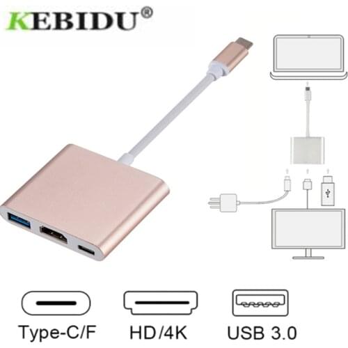 Type C To HDMI-compatible USB 3.0 Charging Adapter Converter USB-C 3.1 Hub Adapter For Mac Air Pro Huawei Mate10 Samsung S8 Plus