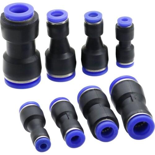 Pneumatic Fittings PU/PG Straight Connector 4-16mm OD Hose Reducing 8-6mm Plastic Push In Quick Connector Air Fitting Plumbing
