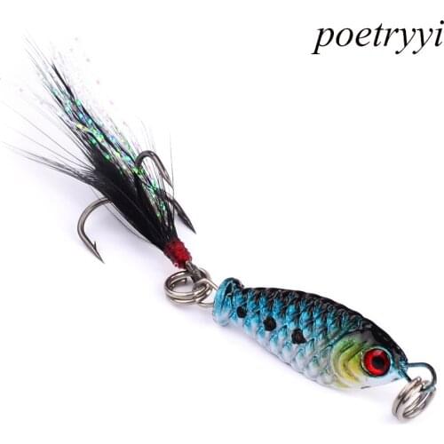 POETRYYI 5.3g 2.5cm Fishing Lure Minnow floating Lure Isca Crankbait Bait Pesca Jig Fishing Hook Fishing Bait With Feather Y30