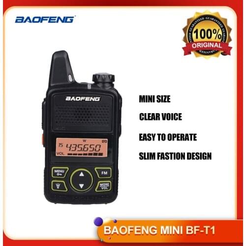2021 baofeng t1 walkie talkie Mini Portable Amateur Transmitter Micro USB Transceiver Radios For Hotel Restaurant Barbershop