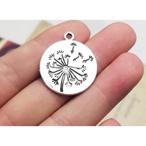 10pcs/lot--25mm, Antique silver plated Dandelion charms,DIY supplies, Jewelry accessories