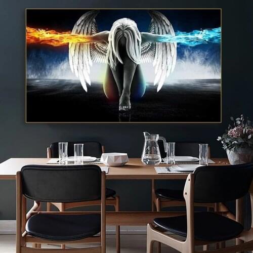 Ice Fire Angel Movie Special Effects HD Poster Canvas Print Home Art Wall Room Bedroom Decoration Painting No Frame