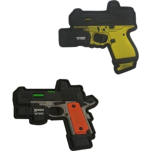 1 Piece Mini PVC Armband Q Version Weapon Patch Badge Plastic Rubber Chapter Army Morale Tactical Clothing Backpack Icon