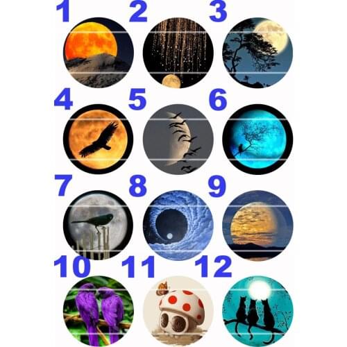 Handmade 10mm~30mm Colorful picture Round Glass Cabochons for Necklace Decoration and Phone Chain Accessaries60/PCS-147