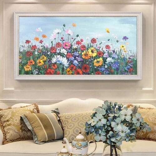 Handpainted Abstract Knife Flowers Oil Painting On Canvas Painting Wall Art Handmade Paintings Large Salon Decoration Unframed