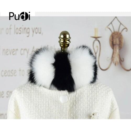 SCF022 Winter Scarf Genuine Fox Fur Scarf Snood Natural Color Scarves Neck Warmer Wrap Cape Shawl 58CM*14CM