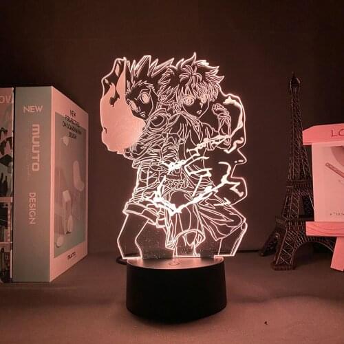 3D Lamp Anime Light Hunter X Hunter Valentines Day Gift Led Panel Lights Gon and Killua Light Led Lamp Be Night Dorm Room