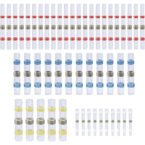 100PCS Heat Shrink Connect Terminals Wire Insulated Butt Connectors Waterproof Solder Sleeve Tube Crimp Terminals With Thicken