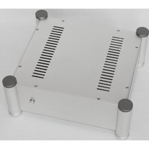 WA113 silver aluminum front tube AMP amplifier chassis shell / DIY box (320 * 120 * 280mm)