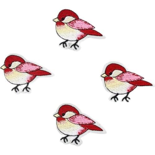 10pcs Embroidery Cute Bird Patches Iron On Cartoon Animal Stickers Sewing Dress Sweaters Garments Fabric Appliques DIY Badge