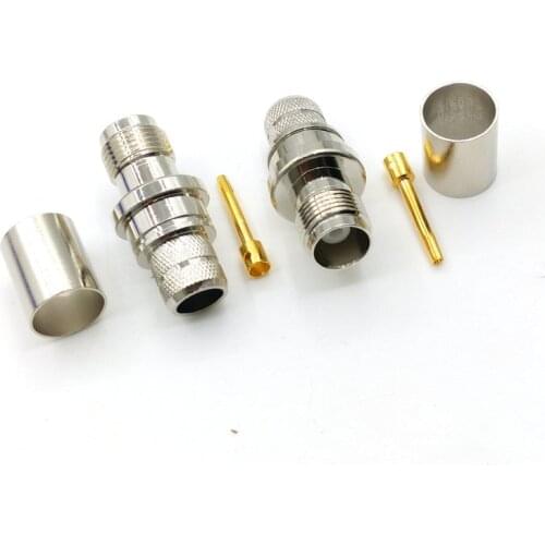 20PCS TNC Jack Female Straight RF Crimp Connector For RG214 RG213 RG8 LMR400 Cable