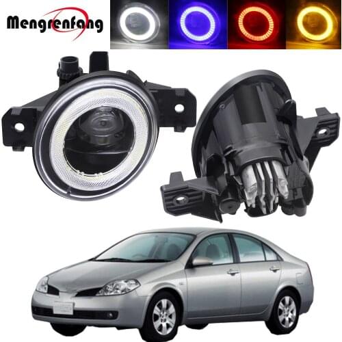 2in1 Function Car Driver + Passenger Fog Light Angel Eye DRL Daytime Running Lamp 30W H11 12V For Nissan Primera P12 2001-2007