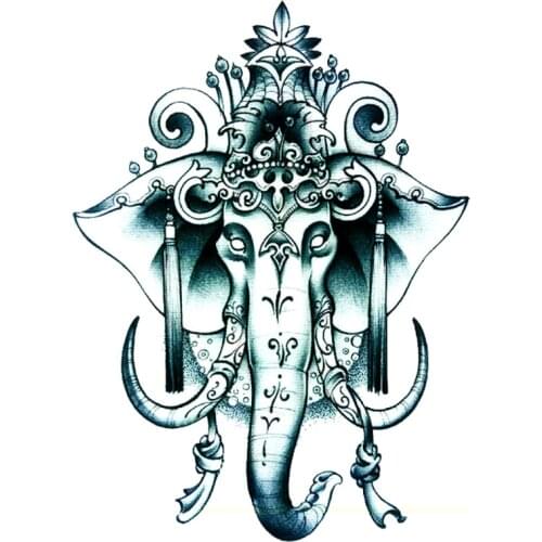 3pcs New Indian Elephant God Temporary tattoo Sticker temporary Body Arts flashTattoo beauty Fashion Tatoo Fake Sexy products
