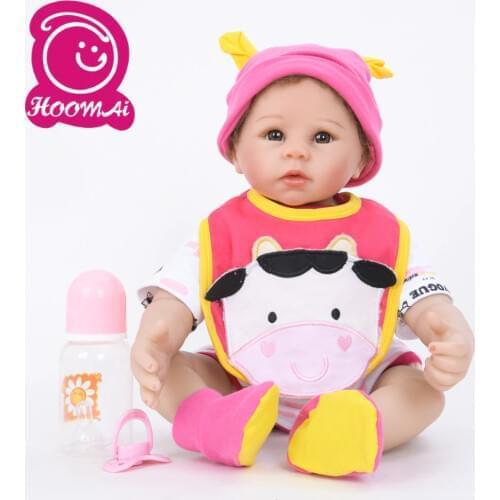 45 CM Fantasy Bebe Reborn Newborn Baby Dolls Soft Silicone Stuffed Collectible Baby 18" Toy Doll For Toddler Christmas Present
