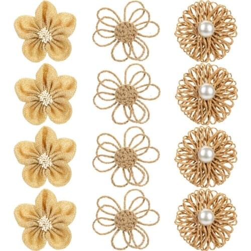 5PCS Clothing home DIY decoration handmade linen flower Christmas wedding decoration accessories