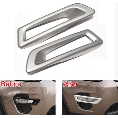 ABS Matt Car Front Fog Light Lamp Foglight Frame Cover Trim Garnished Bezel For 2015 2016 Land Rover Discovery Sport