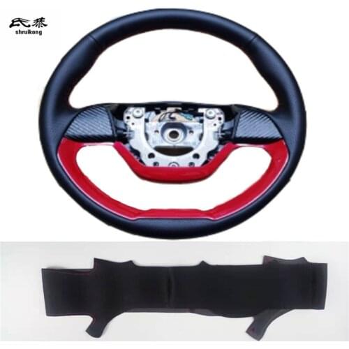 1Lot Sew-on Microfiber Leather Car Steering Wheel Cover Accessories for Kia Morning 2011-2016 Picanto 2012-2015