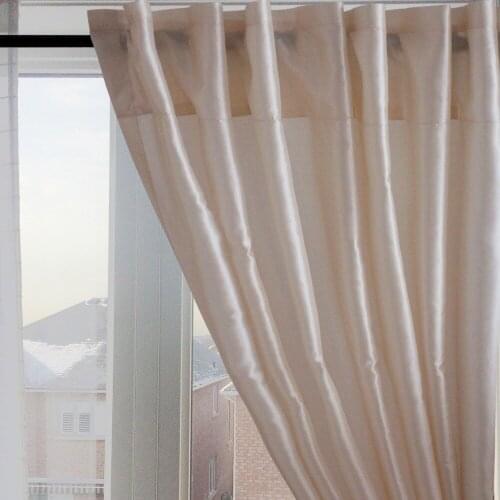 Free Shipping Fashionable High Quality 100% Polyester Faux Silk Cream Color Window Curtain Home Decoration