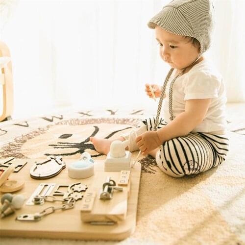 Montessori Busy Board DIY Toys Lock Children Wood Chips Skill Training Parent-Child Game Puzzle Intelligence Development Toy#20