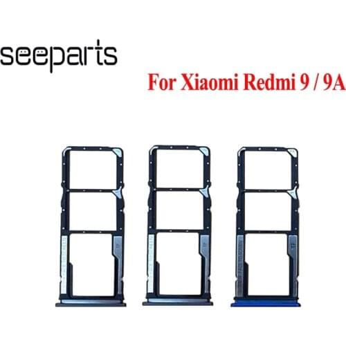 Sim Tray Holder For Xiaomi Redmi 9A Card Tray Slot Holder Adapter Socket Repair Parts For Redmi 9 Sim Tray Holder