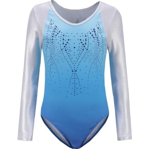 2019 Toddler & Teens Girls Ballet/Skate Gymnastics Leotard/Unitards Long Sleeve Children Dancewear 5-12Years
