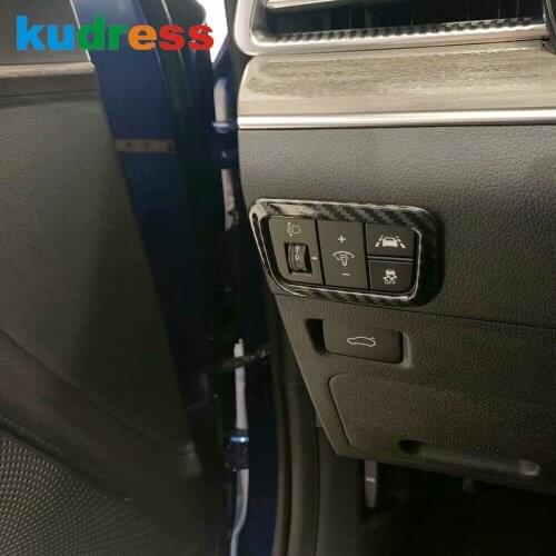 For Kia Optima 2020 2021 Carbon Fiber Car Interior Accessories Headlight Switch Panel Decoration Cover Trim Frame Trims Sticker