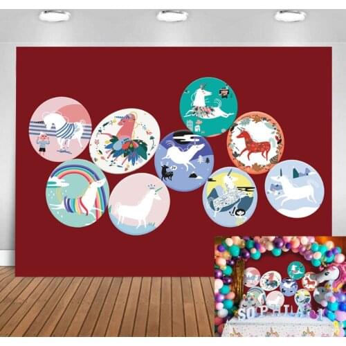 Photography Background Lovely Cartoon Unicorn Children Girls Boys Birthday Party Banner Backdrop Photo