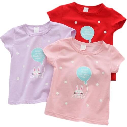 Baby Girl T Shirts Tops Cotton Shorts t-shirts Casual Baby Girl Summer Clothes Birthday Baby Girl Shirts Clothing