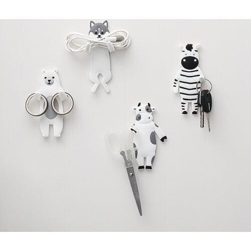 Wall Hook Creative Foldable Animal Decorative Hook High-Strength Nail-Free Glue Strong Waterproof for Towel Clothes Bags