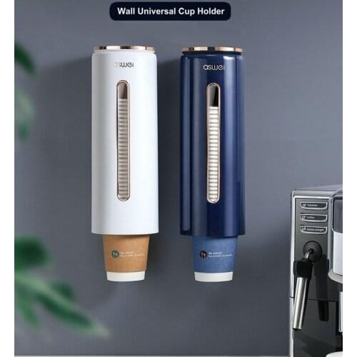 Fashion Color Plastic Cup Holder Wall Disposable Coffee Paper Cup Dispenser For Home Office Tea Room Water Dispenser Cup Rack