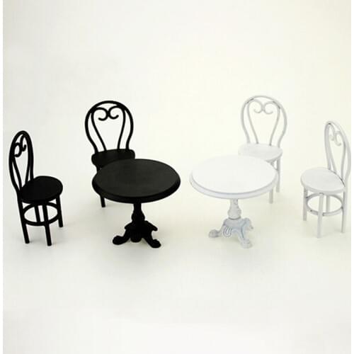 Mini Metal Dining Table Chair Set Simulation Furniture Model Toys for Doll House Decoration 1/12 Dollhouse Miniature Accessories