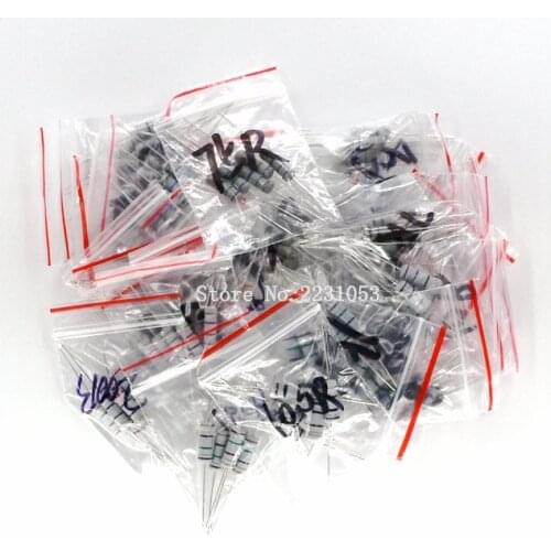 150PCS/Lot Carbon Film Resistor Kit 2W 0.1R ohm-750R ohm 30Kinds Each 5 pcs 2w 0.1ohm-750ohm Color Ring Resistance