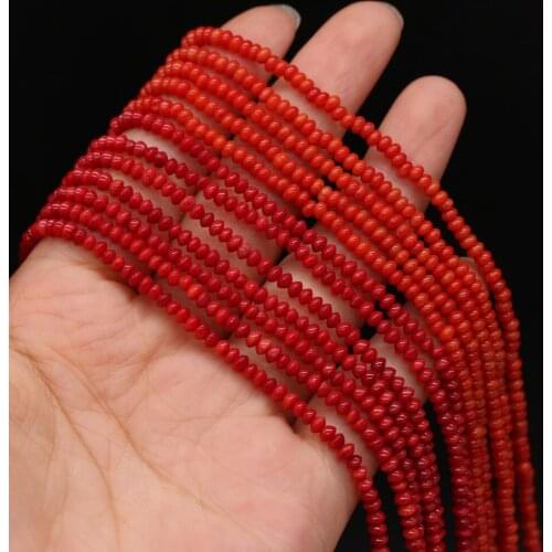 Natural Red Coral Bead Abacus-Shaped Isolation Bead For Jewelry Making DIY Necklace Bracelet Earrings Accessory
