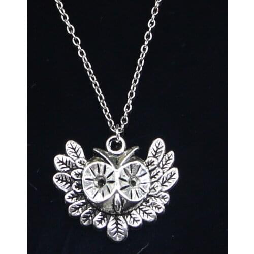 New Fashion Necklace 35x30mm big eye owl Pendants Short Long Women Men Colar Gift Jewelry Choker